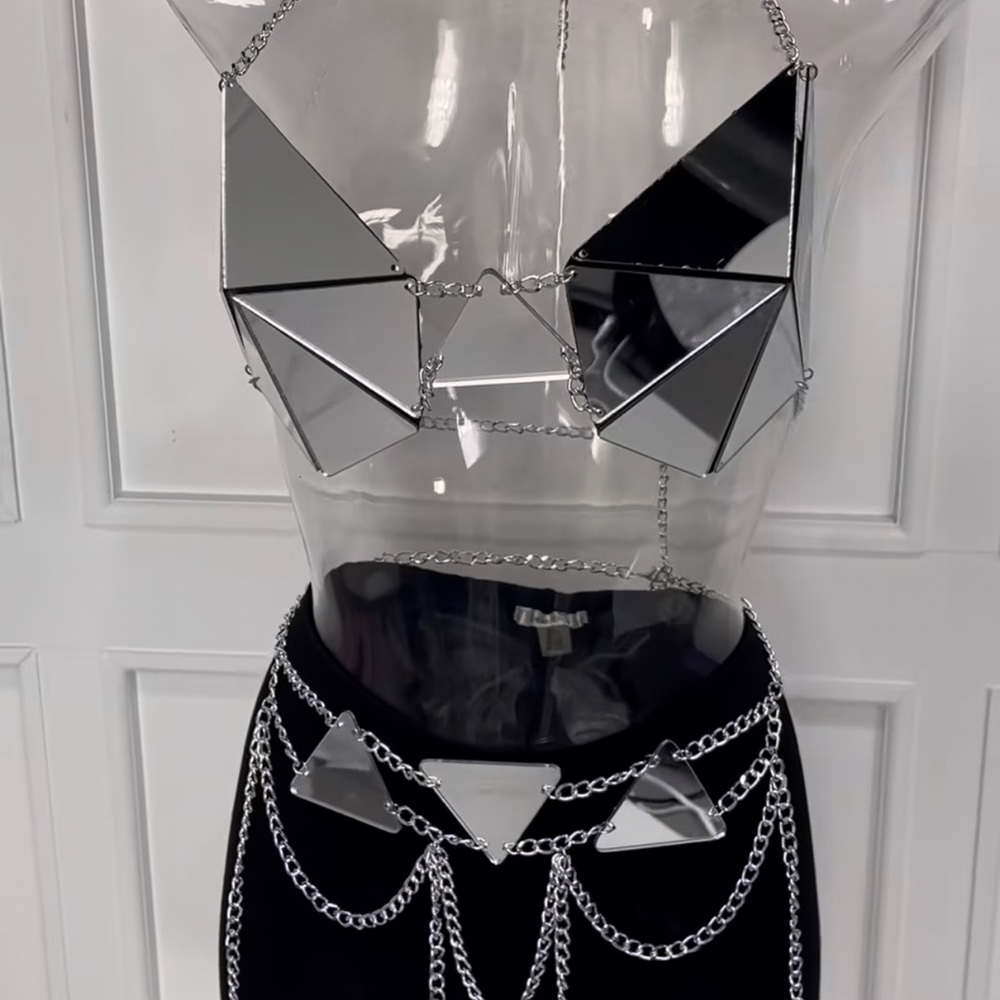 🩶Mirror bralette and belt set🩶